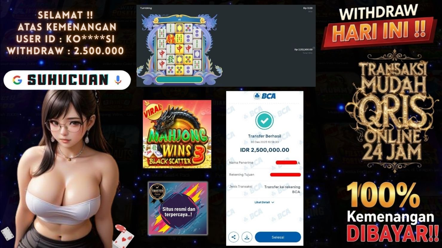 SUHUCUAN JACKPOT SLOT MAHJONG WINS 3 - BLACK SCATTER